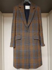 美品 】TELA テラ チェック柄 ロングコート ステンカラー イタリア製 