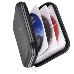 BEYLEGCDDVDウォレット、32容量高耐久、車用DVDCDケースホルダー、ポータブルDVD/VCDストレージディスク、ハードシェル頑丈なケース、車用CDディスクホルダー、ブックレット、Blu-rayウォレッ…