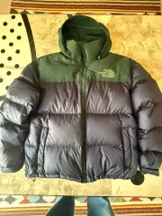 THE NORTH FACE ザノースフェイス 600 ヌプシ ダウンジャケット グリーン ネイビー WHO フード ダウンジャケット