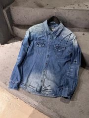Lui's グランジデニムシャツ ダメージ加工 ヴィンテージ加工 ルイス