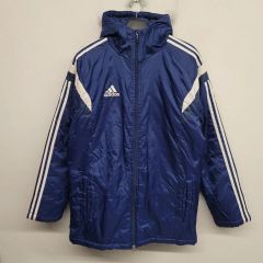 00s [adidas] 中綿ベンチコート ロング丈 3本ライン オールド S - メルカリ