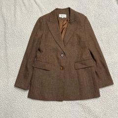 Gerulan 銀座 ヴィンテージ ウールジャケット キャメル ヘリンボーン M 