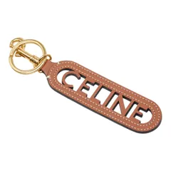 セリーヌ パンチング キーリング キーホルダー チャーム 49I733DSD.04LU ブラウン ゴールド スムースカーフスキン レディース CELINE【1-0265578】のサムネイル