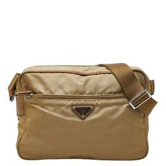 良品 PRADA プラダ ボディバッグ ウエストポーチ カーキ系 白タグ