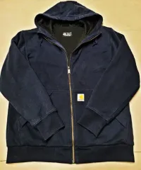 Carhartt カーハート サーマル フーディジップアップ ネイビー ルーズフィット ユニセックス可 ポール1213