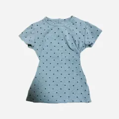 グレー ボンボン柄 半袖 Tシャツ ヴィンテージ
