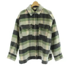 ザラ ZARA フリースジャケット 上着 M マルチカラー チェック柄 長袖 襟付き /AB ■OS