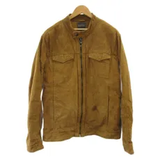 ザラマン ZARA MAN レザージャケット 本革 豚革 上着 XL 茶 ブラウン スタンドカラー 長袖 フラップポケット /PP ■GY99
