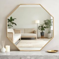 廃盤 イケア IKEA ウォール ミラー SVANSELE 八角形 ゴールド - メルカリ