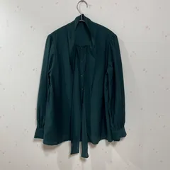 ROPÉ PICNIC ボウタイ風ブラウス グリーン サイズ38 テンセル混 長袖 レディースM相当