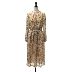 TOMORROWLAND collection / トゥモローランドコレクション | 総柄 ベルテッド ギャザー ボリューム ワンピース / 総裏地 | 38 | マルチカラー | レディース