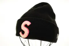 シュプリーム SUPREME × NEW ERA S LOGO BEANIE BLACK ニューエラ ロゴ ビーニー 帽子 ブラック 黒 【ブランド古着ベクトル】【中古】☆AA★260127