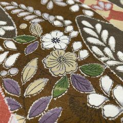 正絹 茶 絞り ちりめん 辻が花 パールトーン加工 反物 - メルカリ
