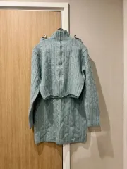 ケーブルニット 上下セット 55サイズ