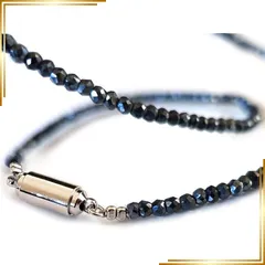 【新品】 ブラックスピネル コーティング ネックレス チョーカー 便利 マグネット ワンタッチ式 細め 太さ2.2mm 長さ42cm - 60cm レディース メンズ 日本製 (45cm) 0