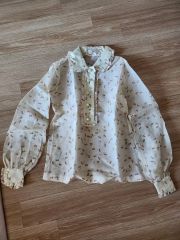 未使用】L.eluのaurora blouse オーロラブラウス Mネイビー - メルカリ