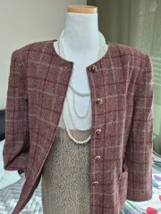 ハイクオリティLINE 洗練されたカラー配色 ルーズフィット ツイード ジャケット