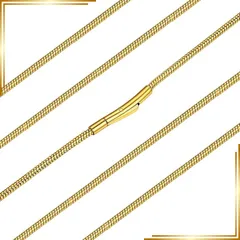 【新品】 [ChainsHouse] ネックレス チェーンのみ メンズ サージカルステンレス スネークチェーン レディース ゴールド 50センチ 幅2ミリ ワンタッチ式留め具 アクセサリー 0