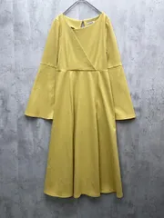 美品 Lil Ambition リルアンビション 長袖 Asymmecollar アシメカラー ワンピース sizeS/黄 ■◇レディース