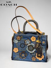 COACH コーチ ハンドバッグ デニム ティーローズ 肩掛け COACH(コーチ 