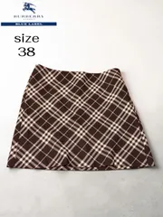 ★ BURBERRY LONDON BLUE LABEL バーバリー ロンドン ブルーレーベル ノバチェック ミニスカート ブラウン系　FLF10-582-65