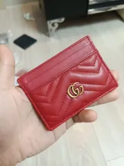 (正規品) グッチ マーモント カードウォレット レッド GGロゴ