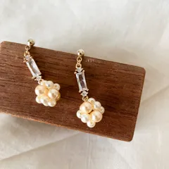 103-2. 上品なピンクパールの小ぶりピアス/イヤリング(金属アレルギー対応) フォーマル