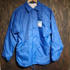 【USA製】80s-90s ARISTO JAC 企業ロゴ コーチジャケット M 青 ヴィンテージ アメリカ製 アリストジャック 裏起毛