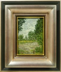 丹野真禎「樹のある風景」額装３号●油彩画 直筆サイン 精密画法！● 丹野真禎「樹のある風景」額装3号○油彩画 直筆サイン 精密画法