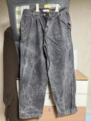 美品】COLINA 手紬刺し子 Wタックワイドパンツ - メルカリ