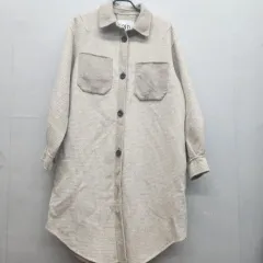 ZARA ザラ ツーポケット シャツ型 ロング コート (ウール混) L