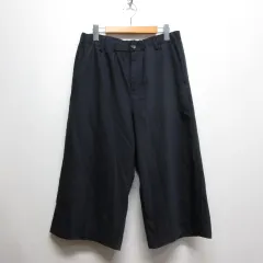 バージスブルック BASISBROEK ガウチョ パンツ 2 濃紺 ネイビー ウエストゴム ジッパーフライ