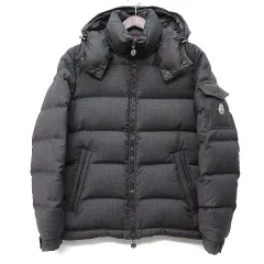 モンクレール MONCLER モンジュネーブル MONTGENEVRE ウール ダウン ジャケット フード付き グレー 1