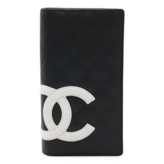 CHANEL シャネル カンボンライン ココマーク 2つ折長財布 二つ折長財布 レザー ソフトカーフ ブラック 黒 ホワイト 白 ピンク A26717
