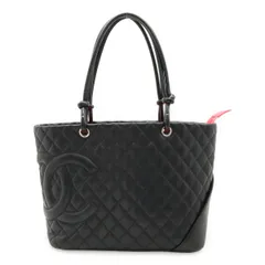 CHANEL シャネル カンボンライン ココマーク ラージトート ショルダーバッグ トートバッグ ソフトカーフ ブラック 黒 ピンク シルバー金具 A25169