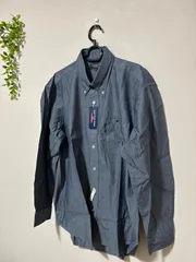 ☆35☆BLUE POOLROAD by PERSONS デニム生地風シャツ　LL タグ付き未使用のサムネイル