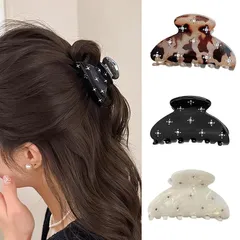 【新品】 ヘアクリップ 3個セット 髪留め クリップ 小さめ バンスクリップ 大人可愛い アセテート ヘアクリップ ハーフアップ しっかりとまる シンプルレディース ヘアアクセサリー 通勤 デート ギフト (M) 0