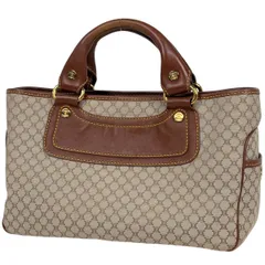 セリーヌ CELINE ブギーバッグ マカダム柄 ハンドバッグ キャンバス ベージュ ブラウン レディース 【中古】