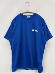 YONEX ヨネックス Tシャツ/カットソー M ブルー 前面プリント バックプリント ブランドロゴ ミドル丈 半袖 クルーネック(丸首)