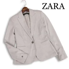 ZARA ザラ 通年★ ストレッチ メランジ レーヨン 総裏 織柄 テーラード ジャケット Sz.34 レディース