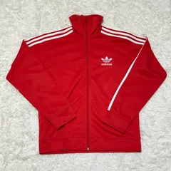 古着 adidas アディダス レッド トラックジャケット ジャージ ファイヤーバード スリーストライプス 264-57