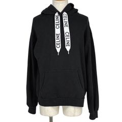 CELINE パーカー サイズM ブラック ドローコードロゴ セリーヌ - メルカリ