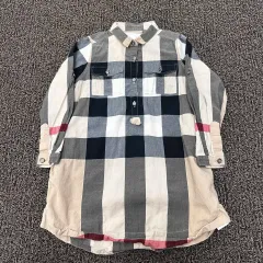 バーバリー キッズ 長袖 シャツ ワンピース 100サイズ ポロシャツ チェック