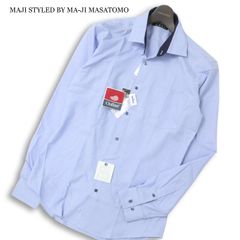 [신품 미사용] MAJI STYLED BY MA-JI MASATOMO 진짜 병합 마사토모 연중 긴팔 셔츠 와이셔츠 Sz.M 남성