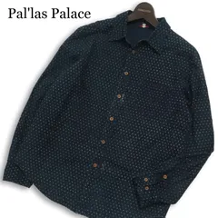 Pal'las Palace パラスパレス 通年★ 長袖 ドビー ドット柄 インディゴ シャツ 日本製 Sz.M メンズ 紺 ネイビーのサムネイル