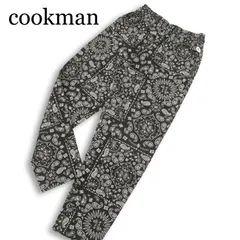 cookman クックマン 通年★ ペイズリー バンダナ柄 総柄 ワイド シェフ パンツ Sz.M メンズ 黒のサムネイル