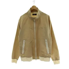 フレッドペリー FRED PERRY ハリントンジャケット 上着 ショートブルゾン S ベージュ 長袖 ジップアップ ロゴ刺繍 F2459 /PP ■GY01