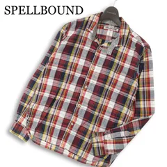 SPELLBOUND スペルバウンド 春夏★ 麻 リネン 長袖 チェック柄 シャツ 日本製 Sz.2 メンズのサムネイル