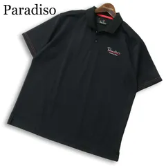 Paradiso パラディーゾ ゴルフ 春夏★ 半袖 ロゴ刺繍 ポロシャツ 日本製 Sz.M メンズ 黒のサムネイル