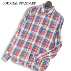 USA製★ JOURNAL STANDARD ジャーナルスタンダード 春夏★ ヘンプ100％ 長袖 チェック シャツ Sz.14 1/2-32 メンズ